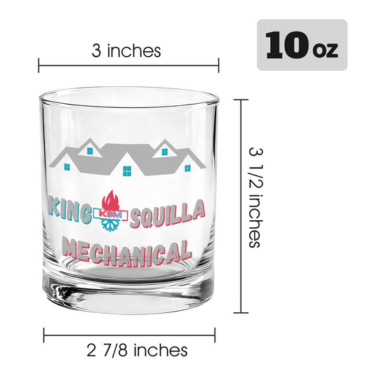 10 oz Whiskey Glass with Crystal Embellishment - King Squilla Mechanical